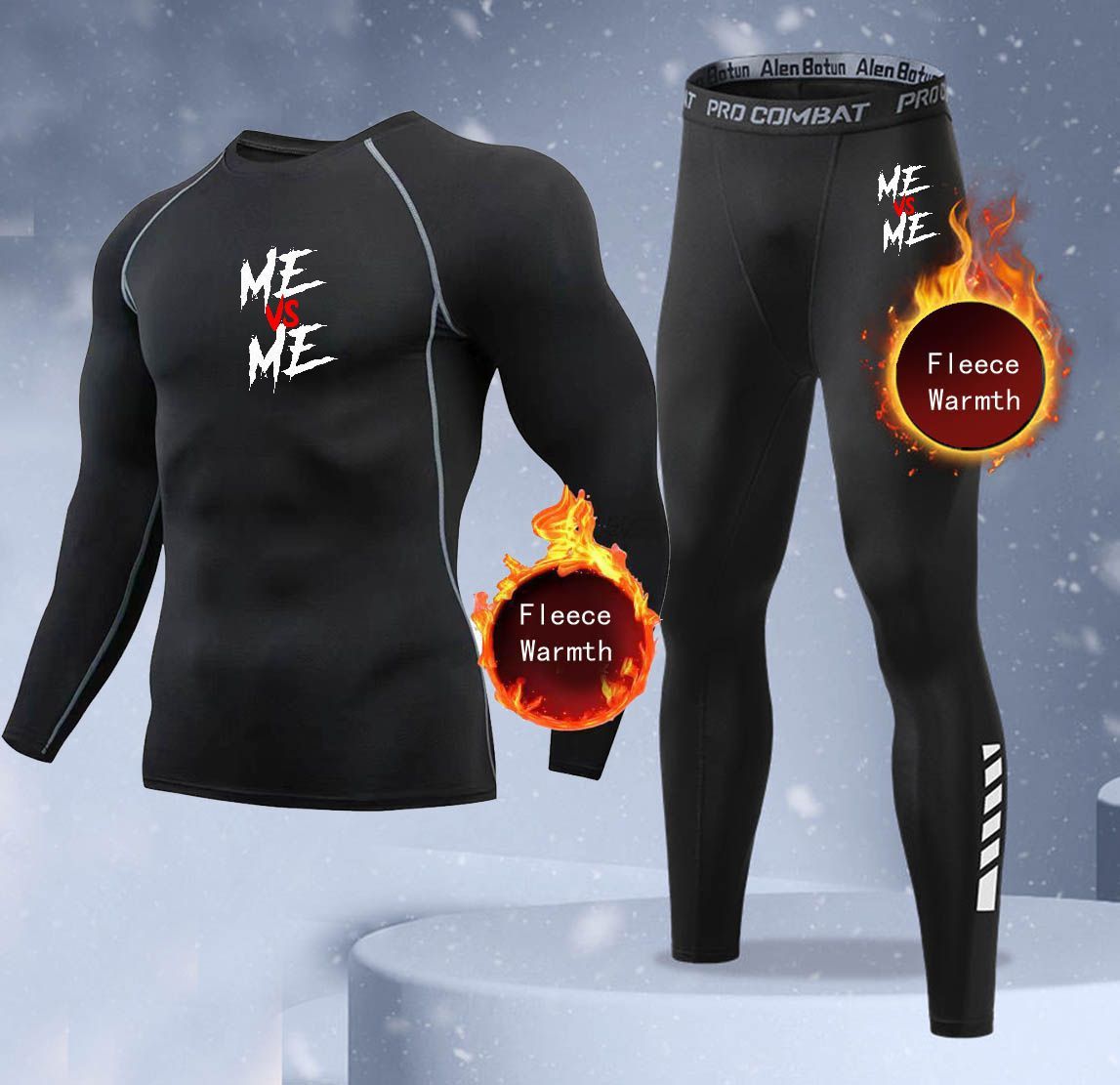 Thermal Long John - Neues 2-teiliges Winter-Wärme-Unterwäscheset für Herren, Fleece-Thermo-Unterhemden,
