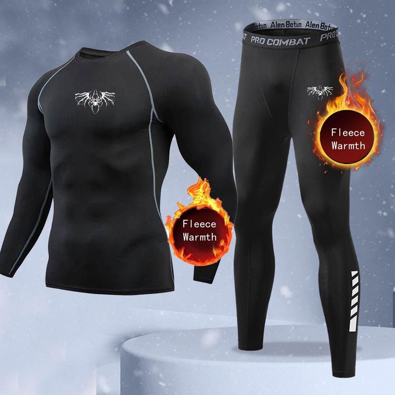 Thermal Long John - Neues 2-teiliges Winter-Wärme-Unterwäscheset für Herren, Fleece-Thermo-Unterhemden,